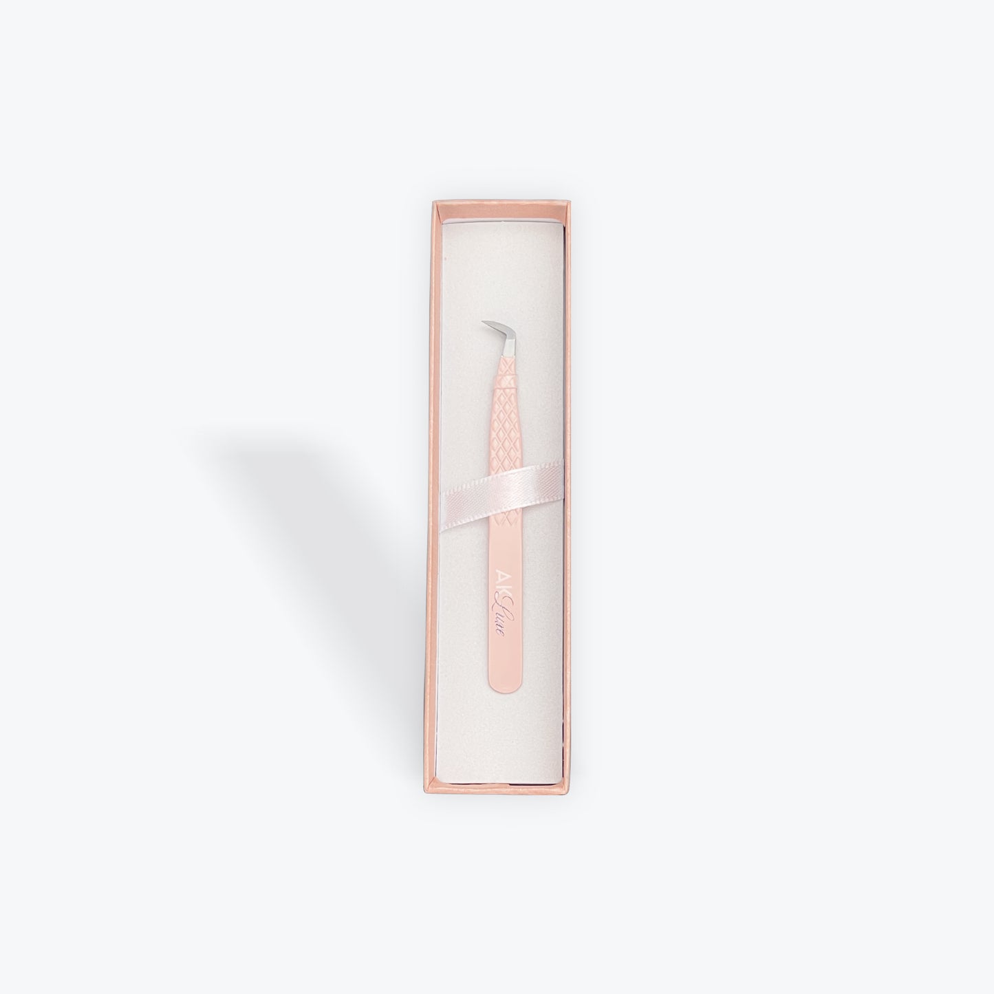 Ultimate Fiber Tip/Russian Volume Tweezer J-Shape Fiber Grab Lash Tweezers Pink (P-02)