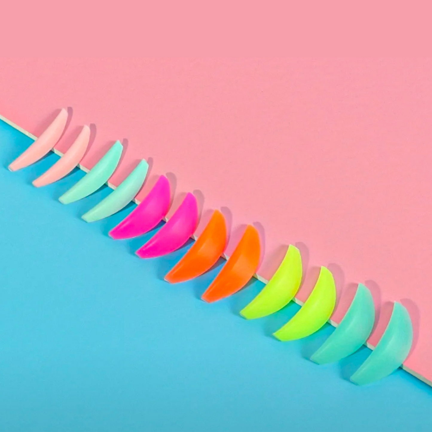 ✨ Self-Sticky Silicone Lash Lift Shields – Neon Mix (12 pcs)