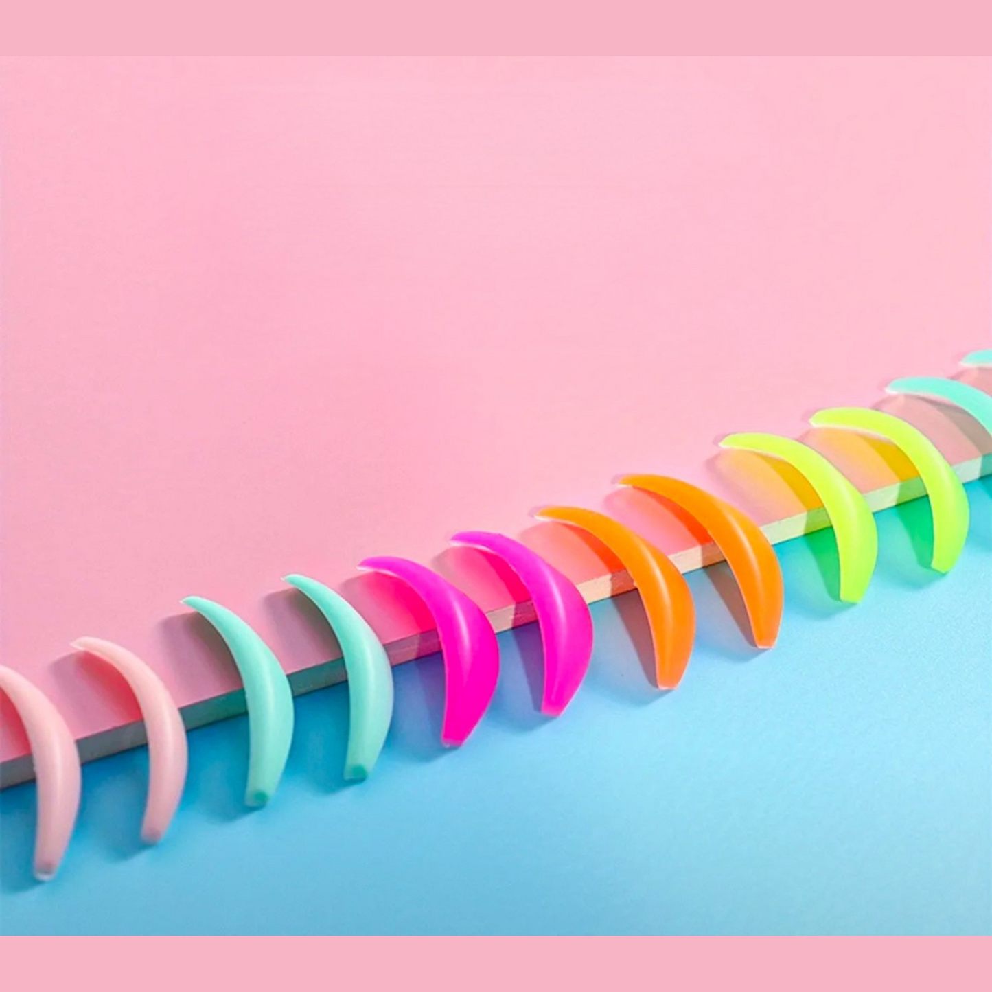 ✨ Self-Sticky Silicone Lash Lift Shields – Neon Mix (12 pcs)