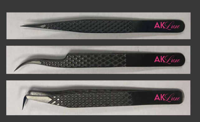 Precision Fiber Tip Isolating CurvedTweezers | Midnight Black (B02)