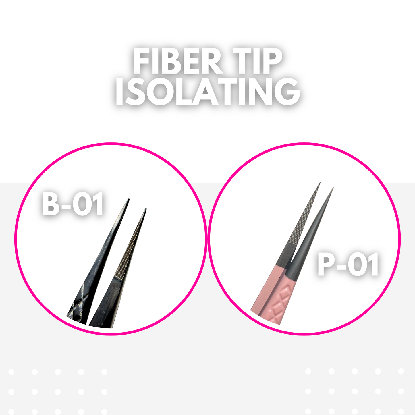 Precision Fiber Tip Isolating Straight Tweezers | Midnight Black | Pink