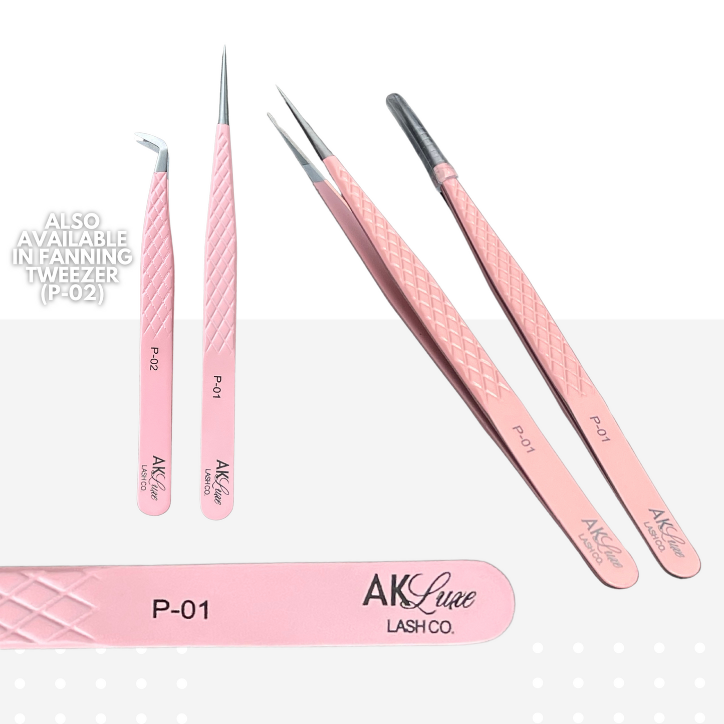 Precision Fiber Tip Isolating Straight Tweezers | Midnight Black | Pink