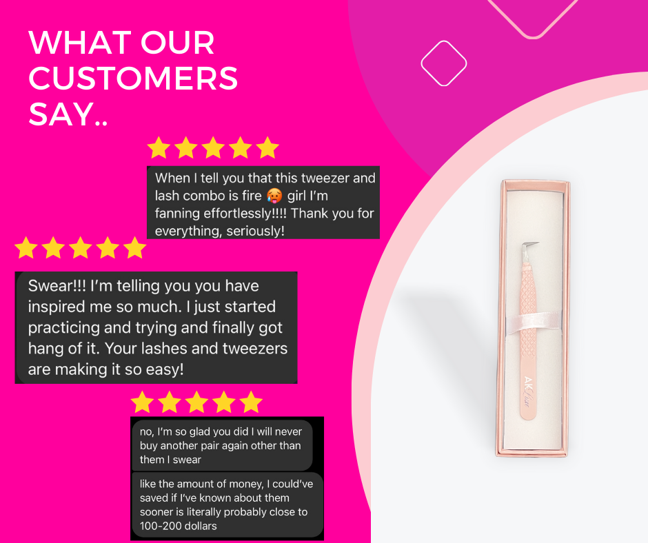 Ultimate Fiber Tip/Russian Volume Tweezer J-Shape Fiber Grab Lash Tweezers Pink (P-02)