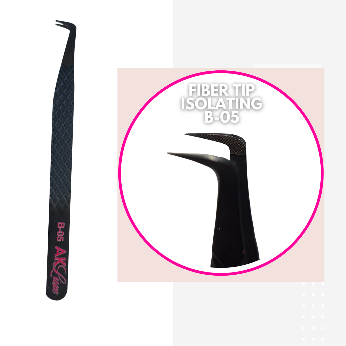 Fiber Tip Lash Tweezers | Russian/Mega Volume Ultimate Grab | Midnight Back| B05