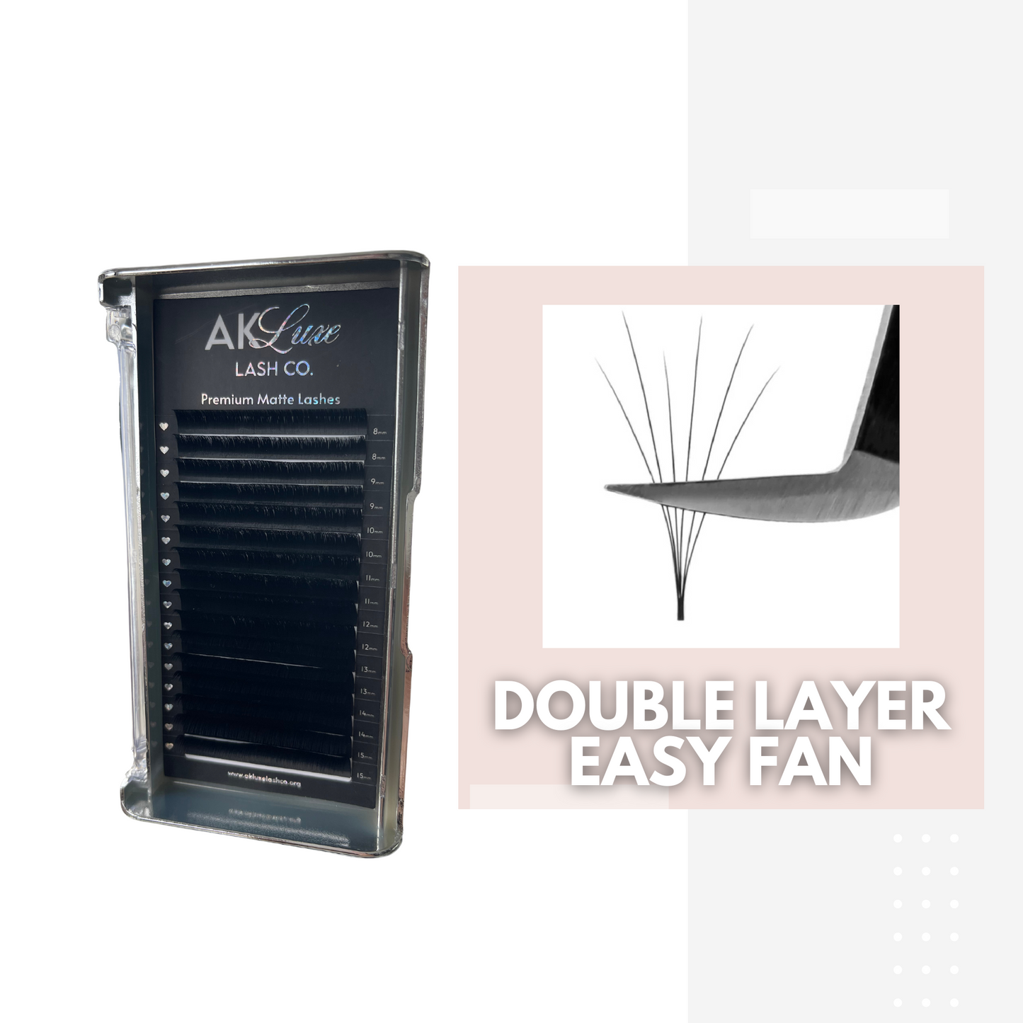 Premium Matte Double Layer Easy fan Lashes 8-15mm Black Lashes