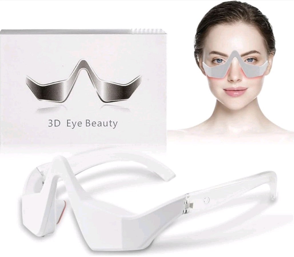 3d Eye Beauty Light Therapy Glasses, White, Portable Rechargeable