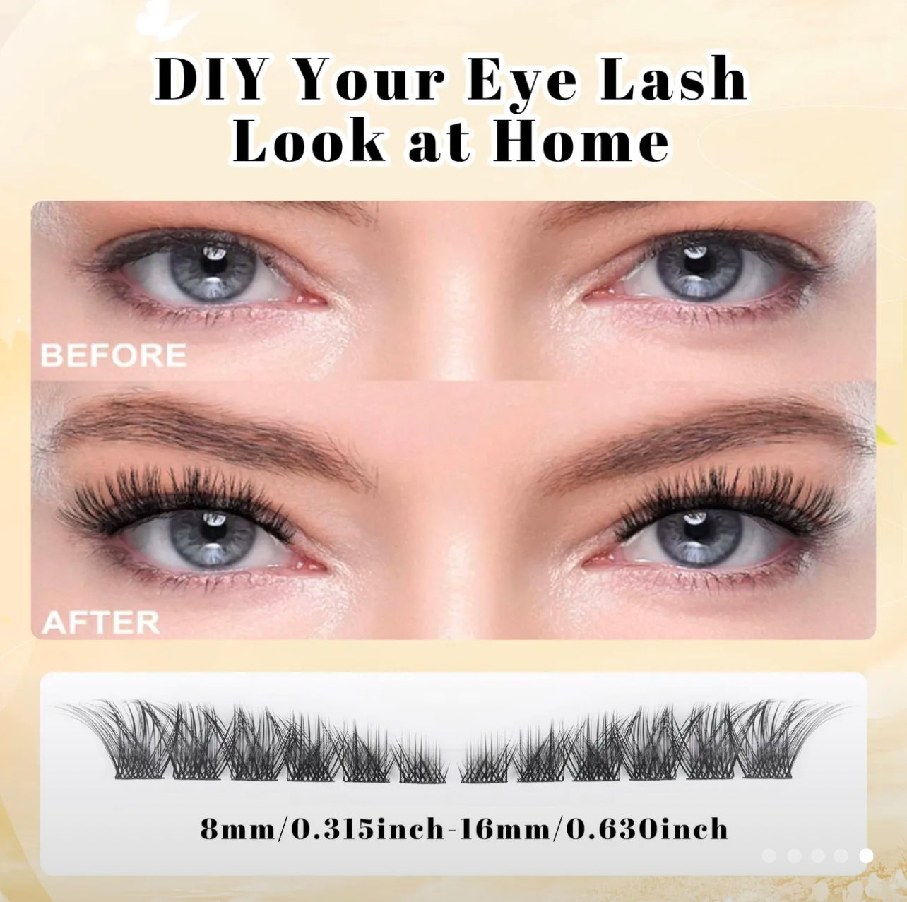 120pc Fox Eye Lash Clusters – Mixed Curl (C, CC, D) – 0.07mm Thickness, 6–18mm Length
