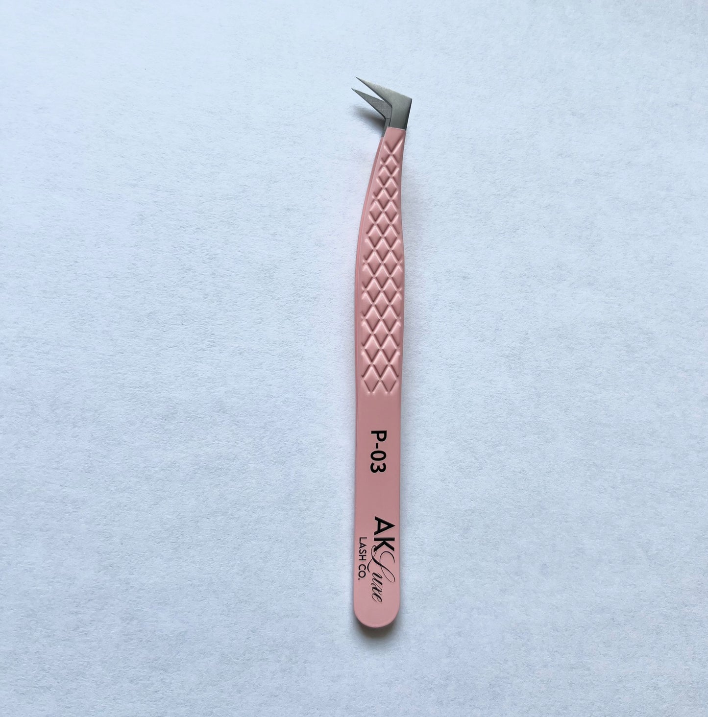 Ultimate Fiber Tip/Russian Volume Tweezer J-Shape Fiber Grab Lash Tweezers Pink (P-02)