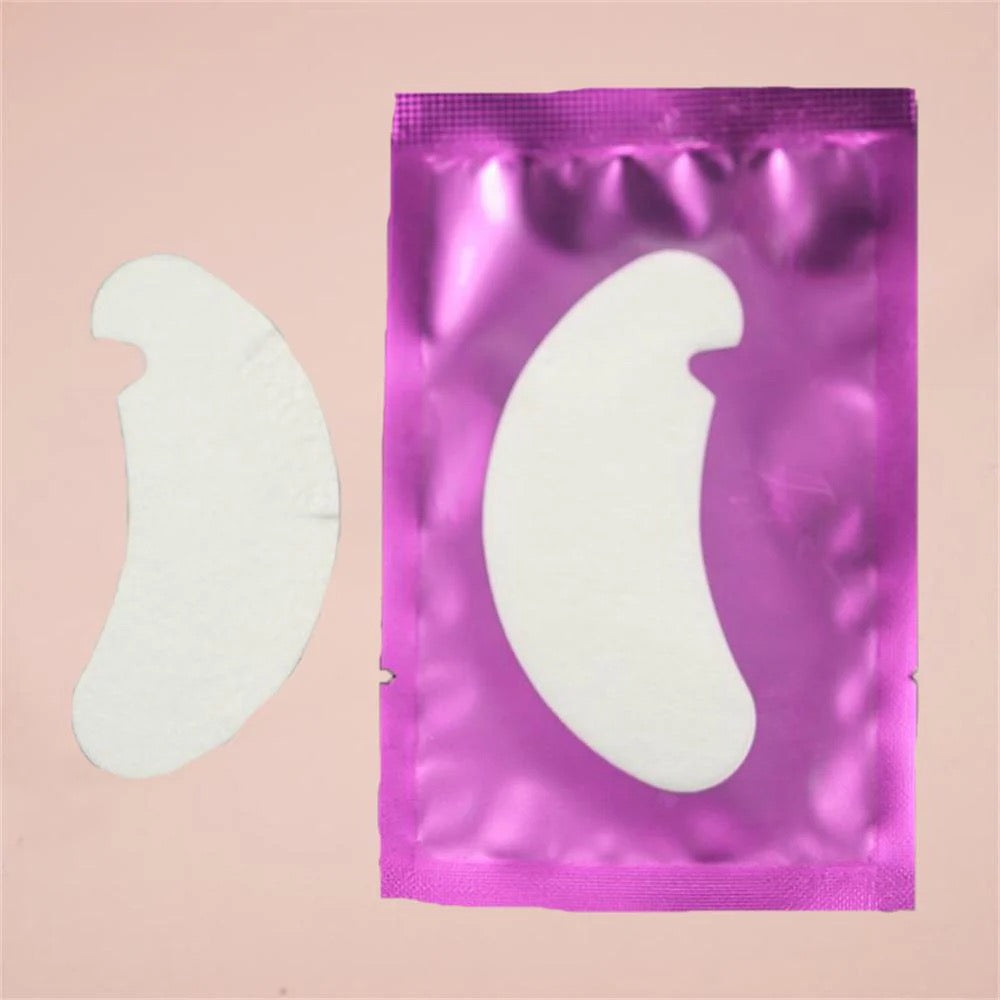 Precut Gel Pads for Lash Extensions – 50 Pack (Classic & V-Notch in Black or Purple Packaging)