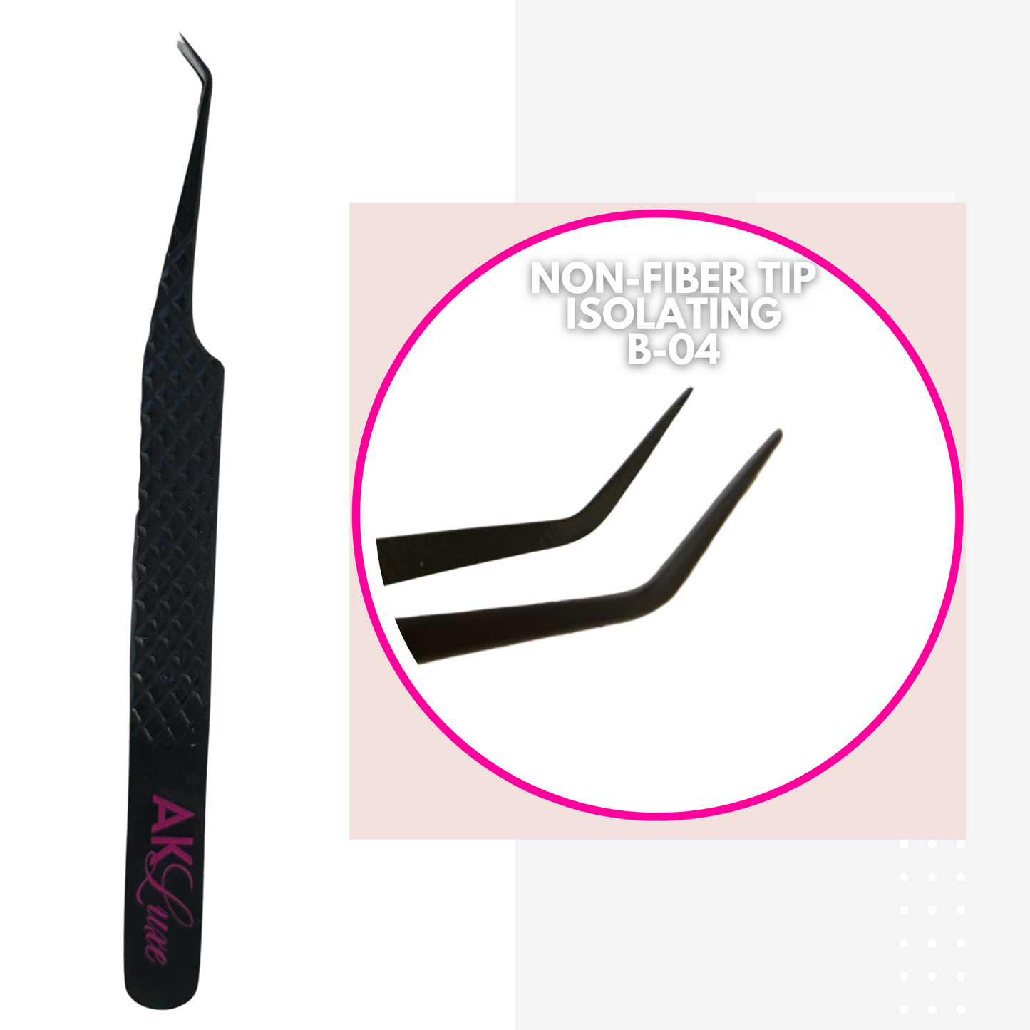 Non - Fiber tip Isolating Petite Tweezers Mid night black (B-04)