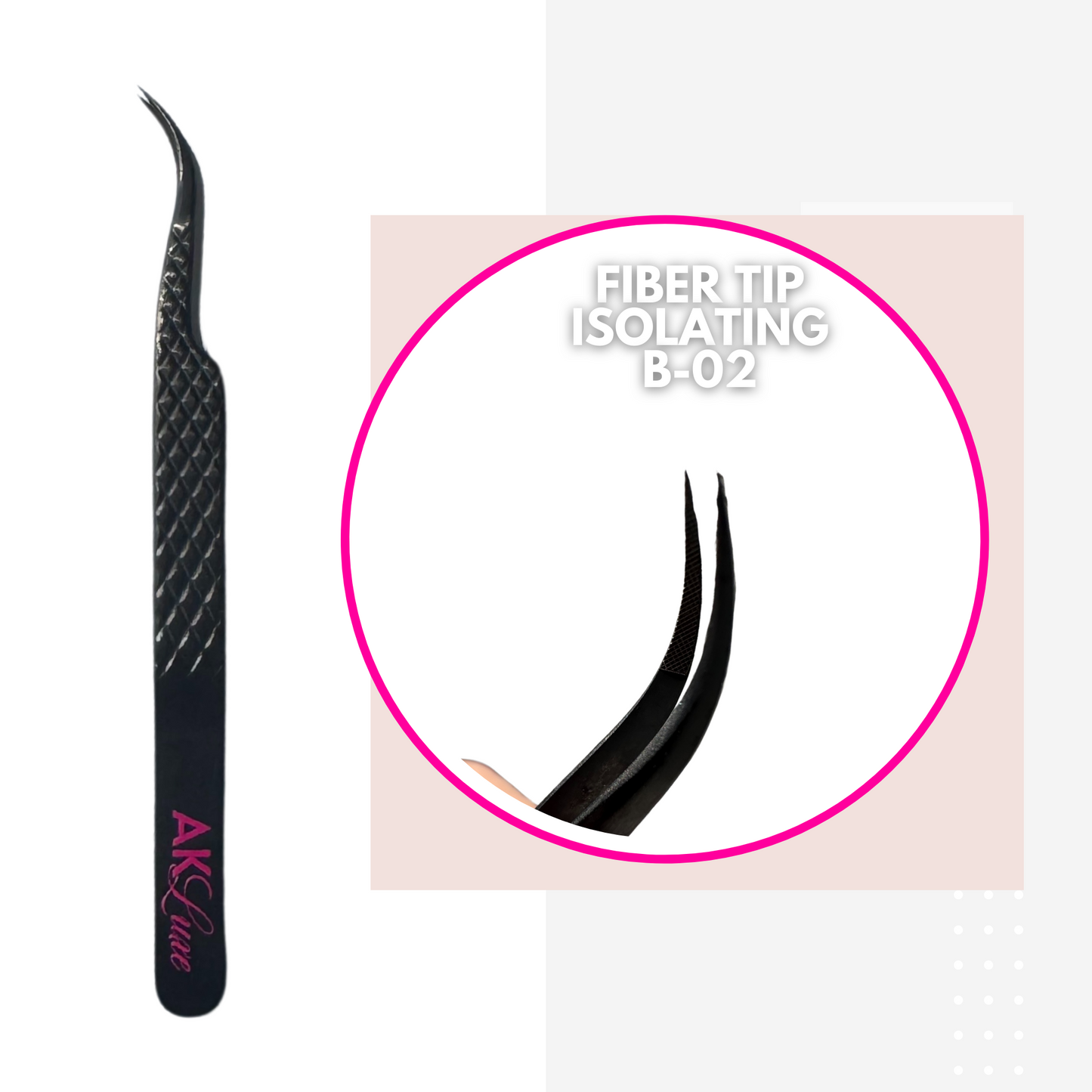 Fiber Tip- Isolating- Tweezers- B-02 - Black