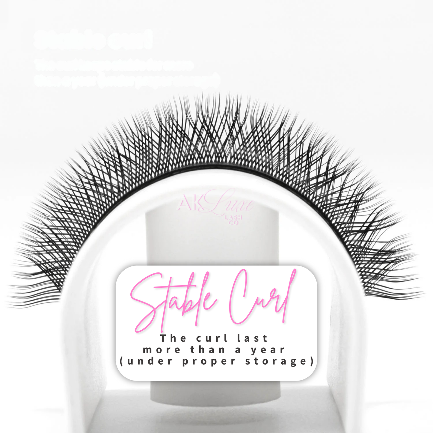 Closeup of one lash strip YY Lash Strip weave patter stable curl last over a year proper storage