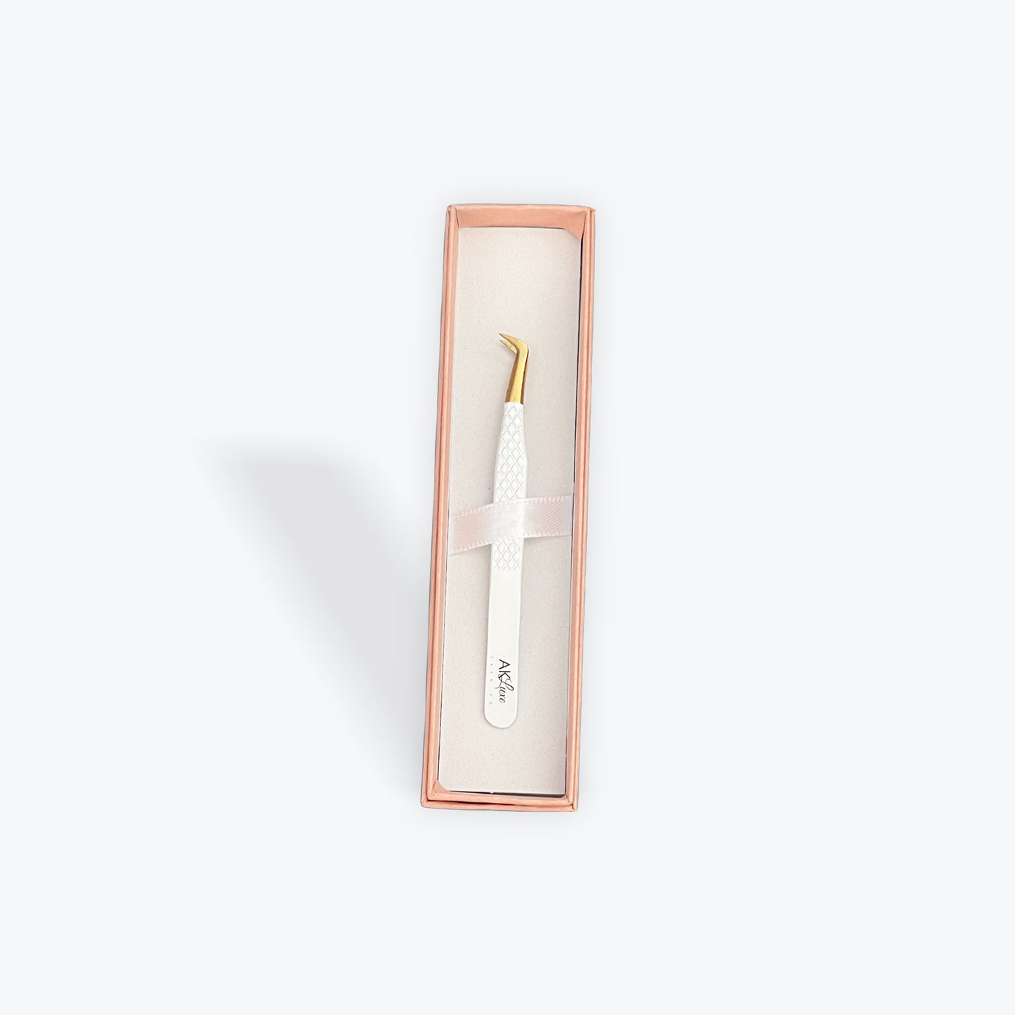 Non-Fiber Classic/Volume L-Shaped Short Taper Lash Tweezer White (A-06)