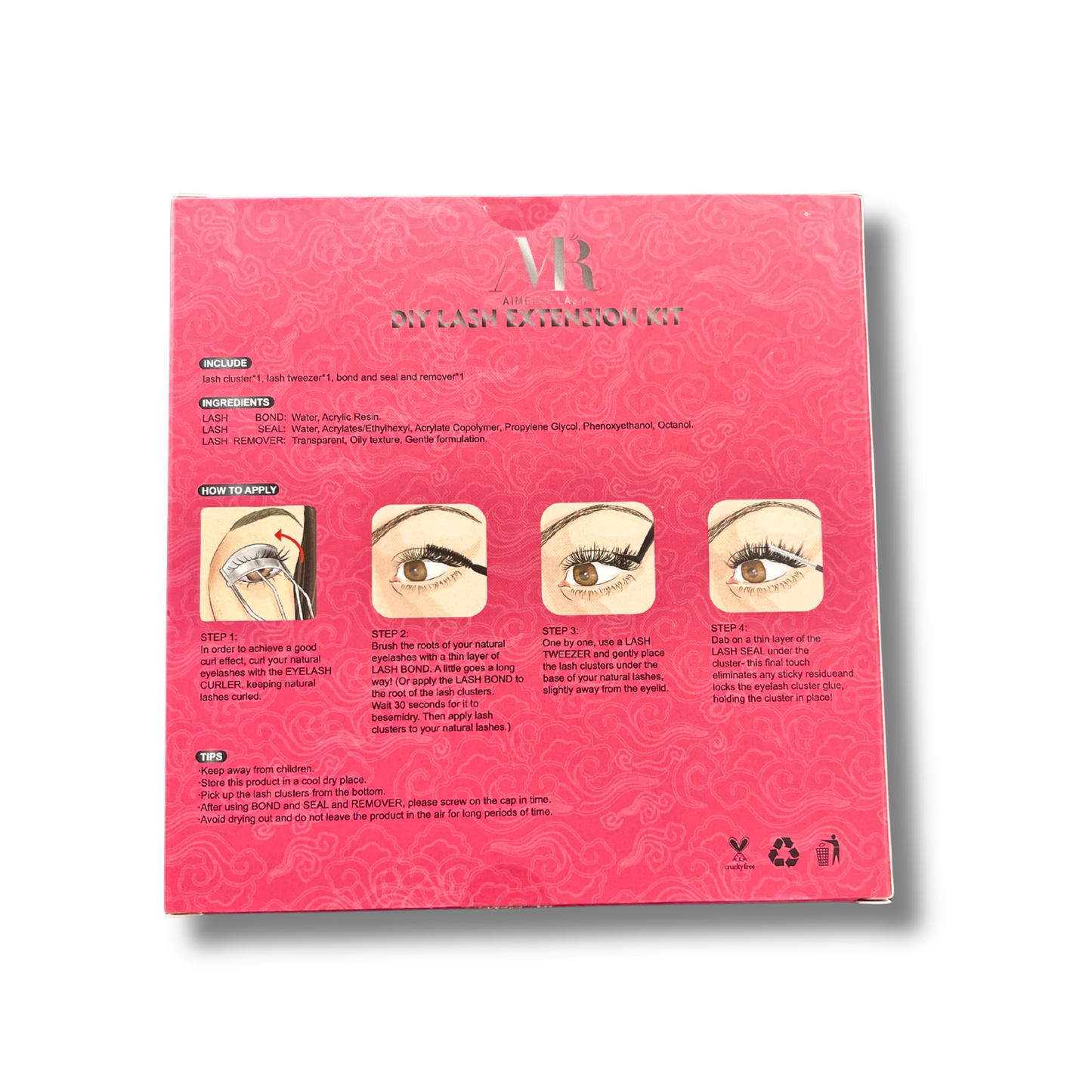 Aimeier Lash DIY Eyelash Extension Kit – Cluster Lashes with Bond, Seal, Remover & Tweezer
