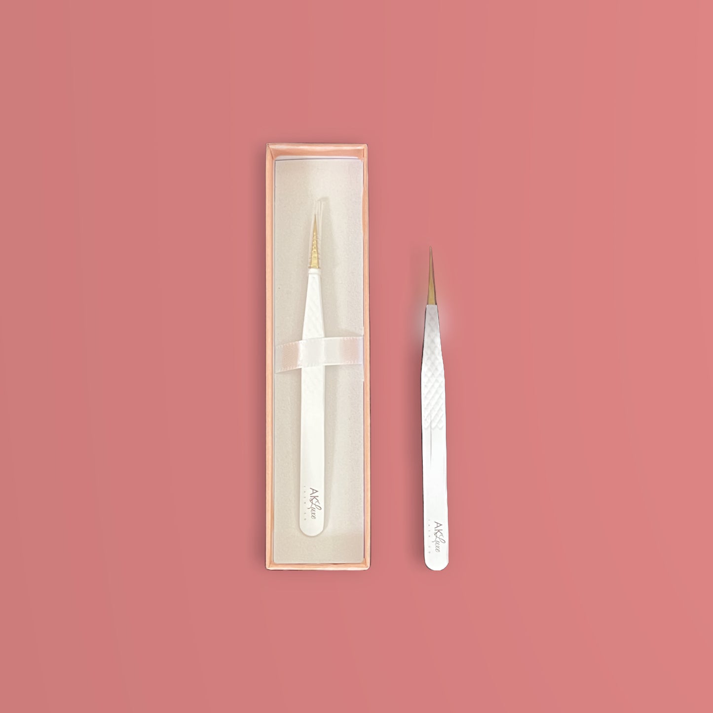 Straight Isolating Lash Tweezers | White (A-03)