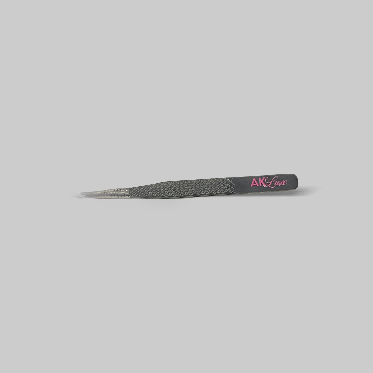 Precision Fiber Tip Isolating Straight Tweezers | Midnight Black | Pink