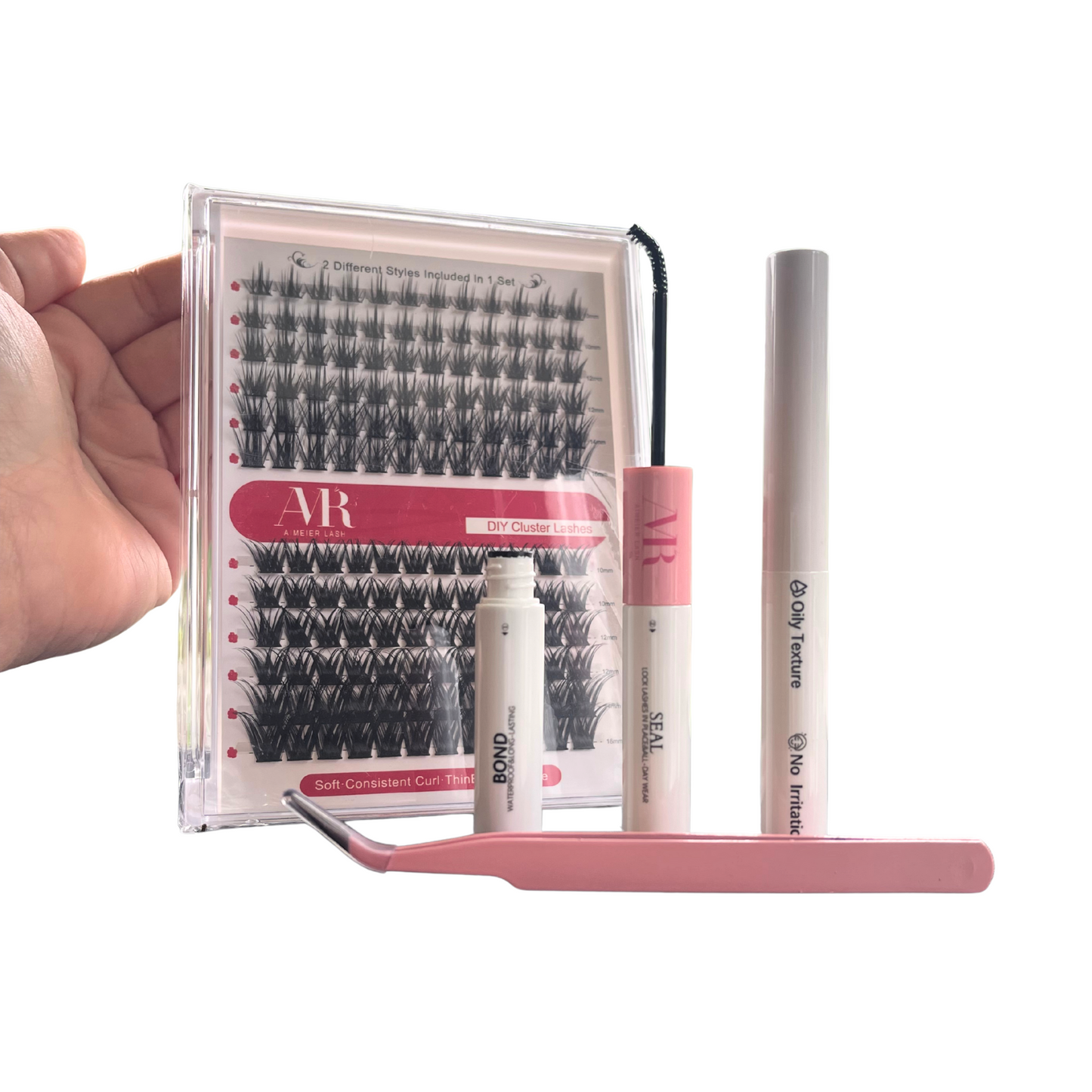 Aimeier Lash DIY Eyelash Extension Kit – Cluster Lashes with Bond, Seal, Remover & Tweezer
