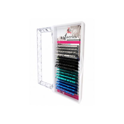 Holographic Tinsel Lash Extensions Tray | 16 Rows | CC Curl |  Purple Blue Silver Gold Black Pink Red