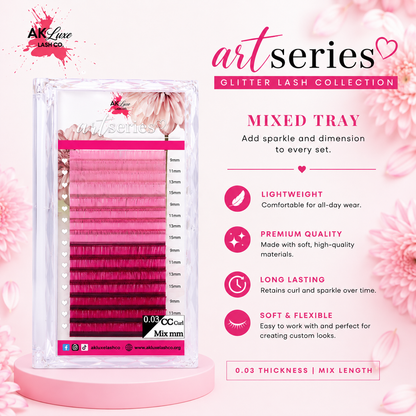 Multi-Shade Color Lash Extensions – 0.03 CC Curl | Gradient Color Collection (16 Rows)
