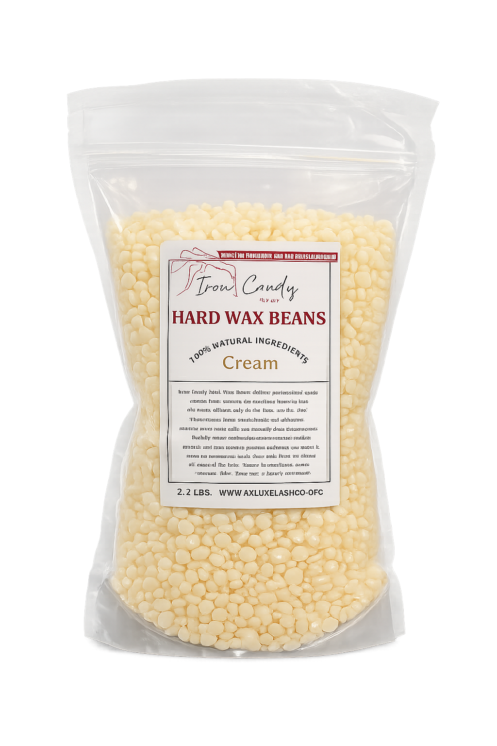 Iron Candy Hard Wax Beans 2.2 lbs | Professional Stripless Wax Beans for Body & Brazilian | Low Temperature & All Natural Formula