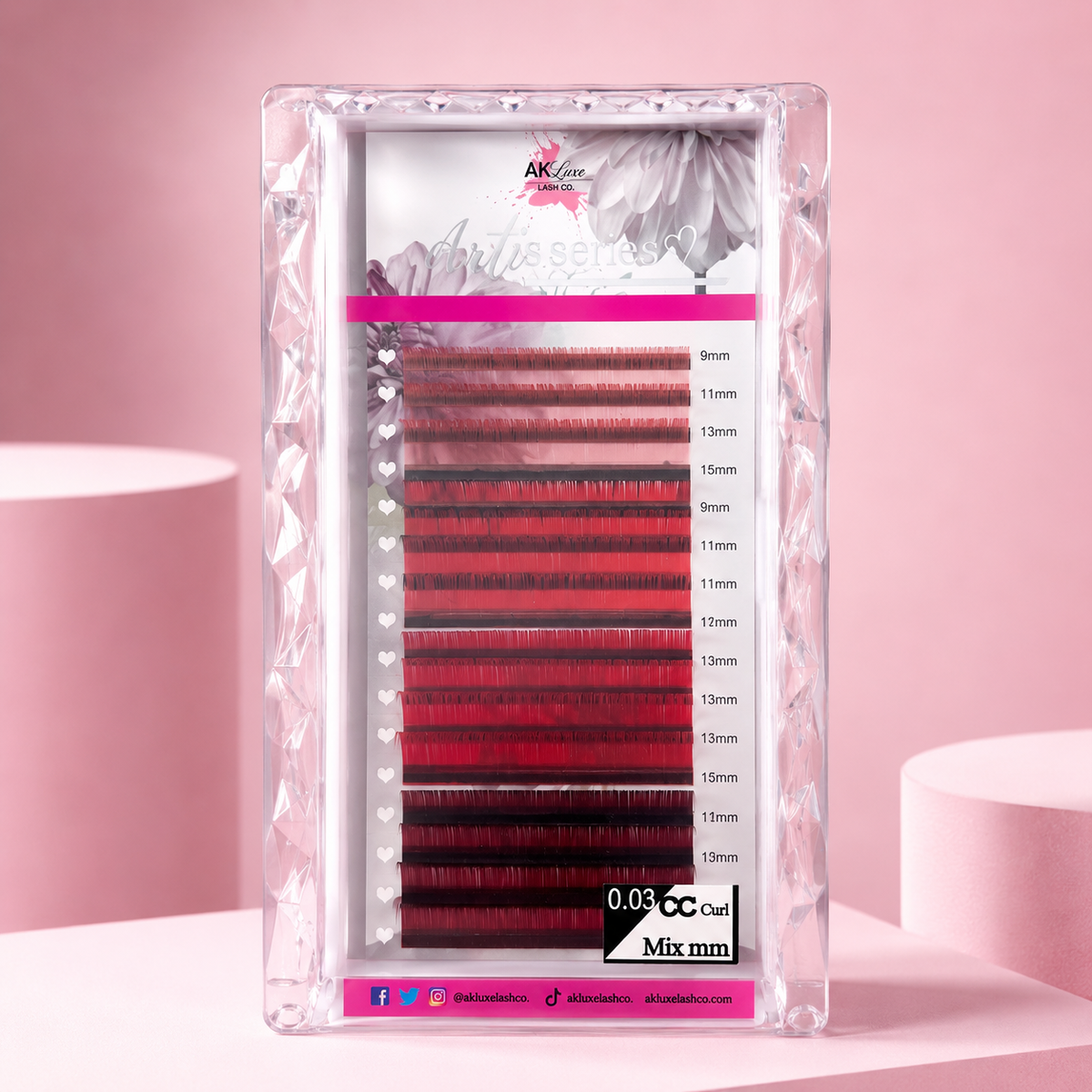 Multi-Shade Color Lash Extensions – 0.03 CC Curl | Gradient Color Collection (16 Rows)