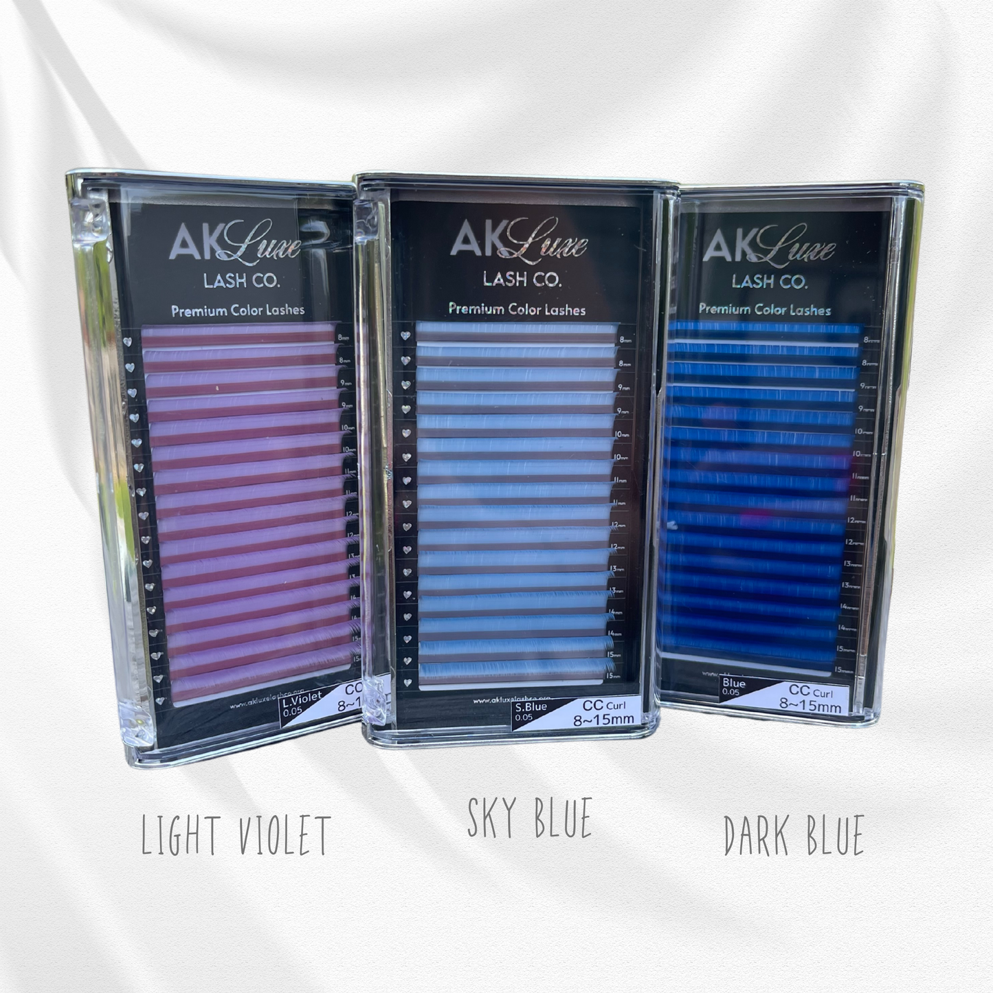 *NEW* Solid Color Lashes - 16 Rows 0.05 Mixed Lengths Tray - Sky Blue