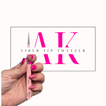 Precision Fiber Tip Isolating Straight Tweezers | Midnight Black | Pink