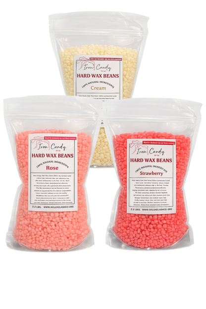 Iron Candy Hard Wax Beans 2.2 lbs | Professional Stripless Wax Beans for Body & Brazilian | Low Temperature & All Natural Formula