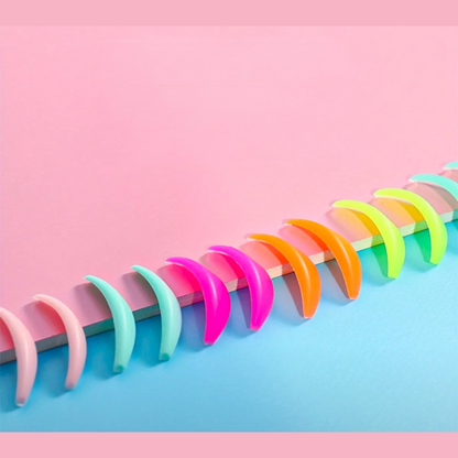 ✨ Self-Sticky Silicone Lash Lift Shields – Neon Mix (12 pcs)