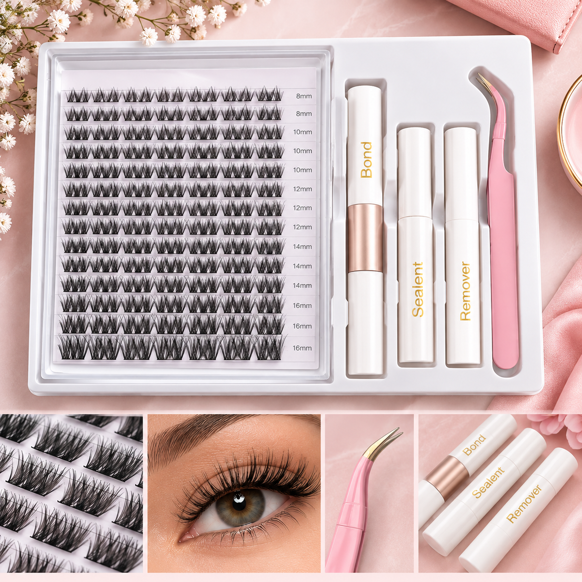 Eyelash Clusters (14 Rows)
