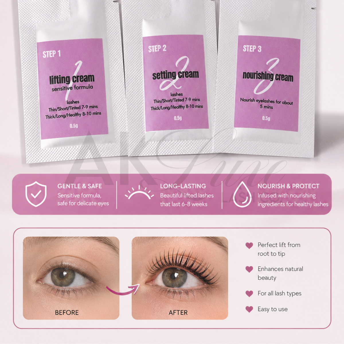 AK Lash Lift Brow Lamination Refill Packets- 10 Applications