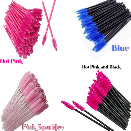 50 pc. Disposable Eyelash Wand | Eyebrow Spoolie Brush for Makeup & Extensions (1)