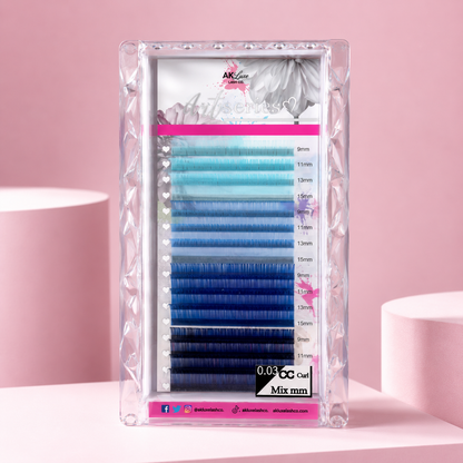 Multi-Shade Color Lash Extensions – 0.03 CC Curl | Gradient Color Collection (16 Rows)