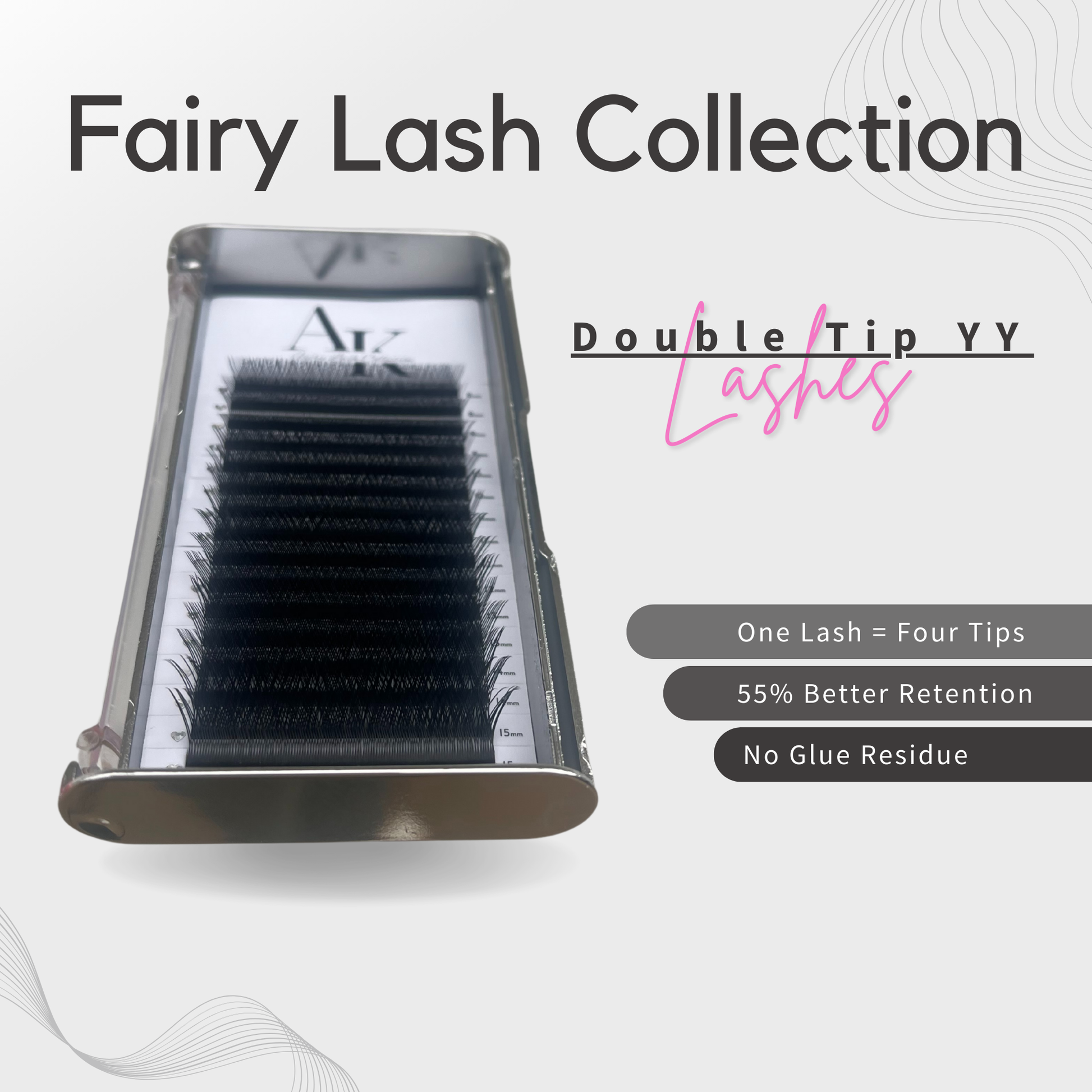 One Lash tray with 8-15mm YY Lashes 0.07 diameter double split tip lashes better retention no glue residue one lash=four lashes