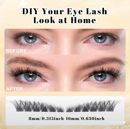 120pc Fox Eye Lash Clusters – Mixed Curl (C, CC, D) – 0.07mm Thickness, 6–18mm Length