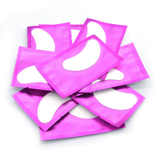 Precut Gel Pads for Lash Extensions – 50 Pack (Classic & V-Notch in Black or Purple Packaging)
