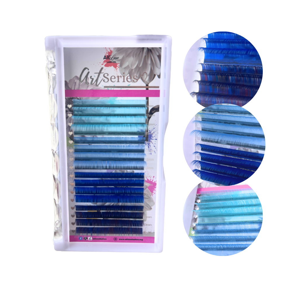 Multi-Shade Color Lash Extensions – 0.03 CC Curl | Gradient Color Collection (16 Rows)