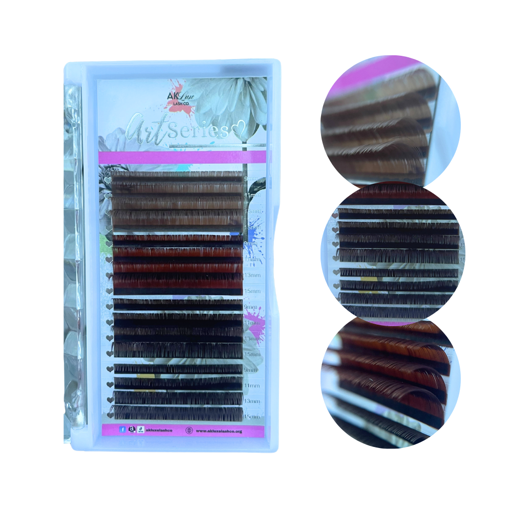 Multi-Shade Color Lash Extensions – 0.03 CC Curl | Gradient Color Collection (16 Rows)