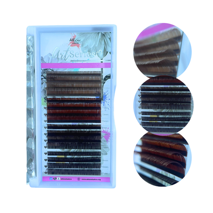 Multi-Shade Color Lash Extensions – 0.03 CC Curl | Gradient Color Collection (16 Rows)