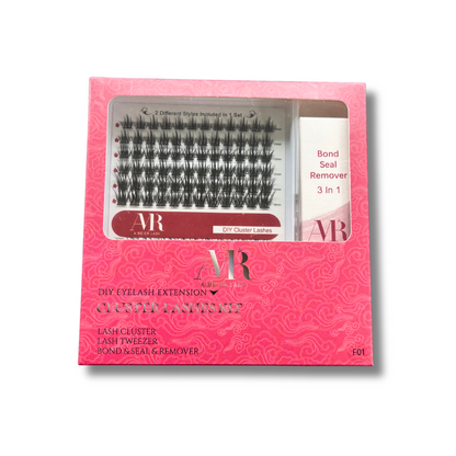 Aimeier Lash DIY Eyelash Extension Kit – Cluster Lashes with Bond, Seal, Remover & Tweezer