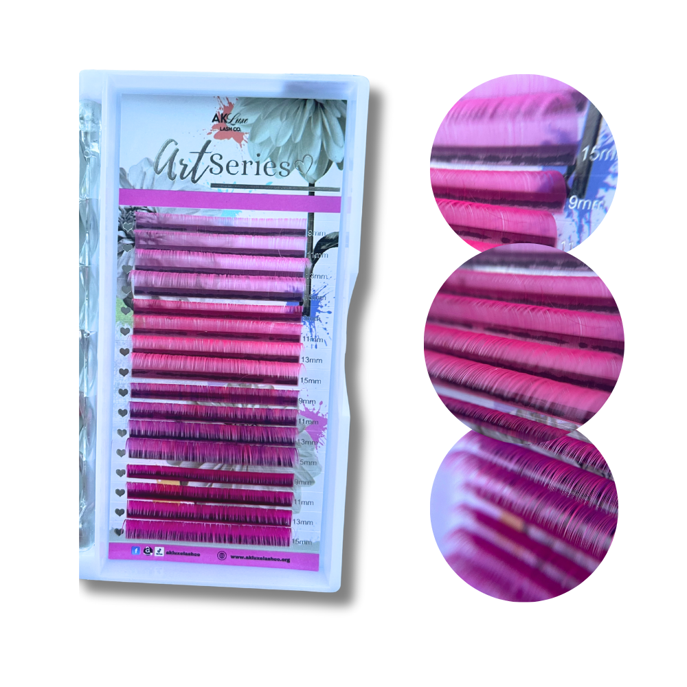 Multi-Shade Color Lash Extensions – 0.03 CC Curl | Gradient Color Collection (16 Rows)