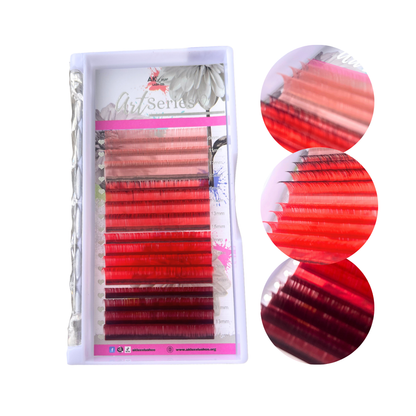Multi-Shade Color Lash Extensions – 0.03 CC Curl | Gradient Color Collection (16 Rows)