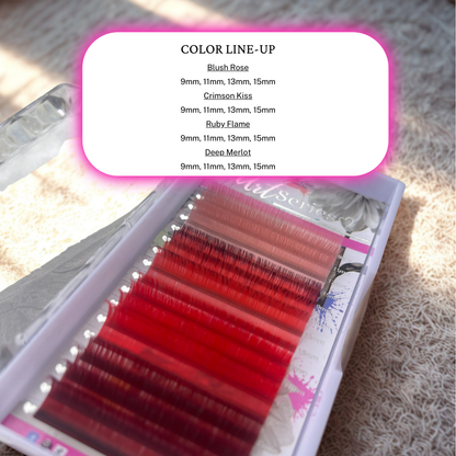 Multi-Shade Color Lash Extensions – 0.03 CC Curl | Gradient Color Collection (16 Rows)